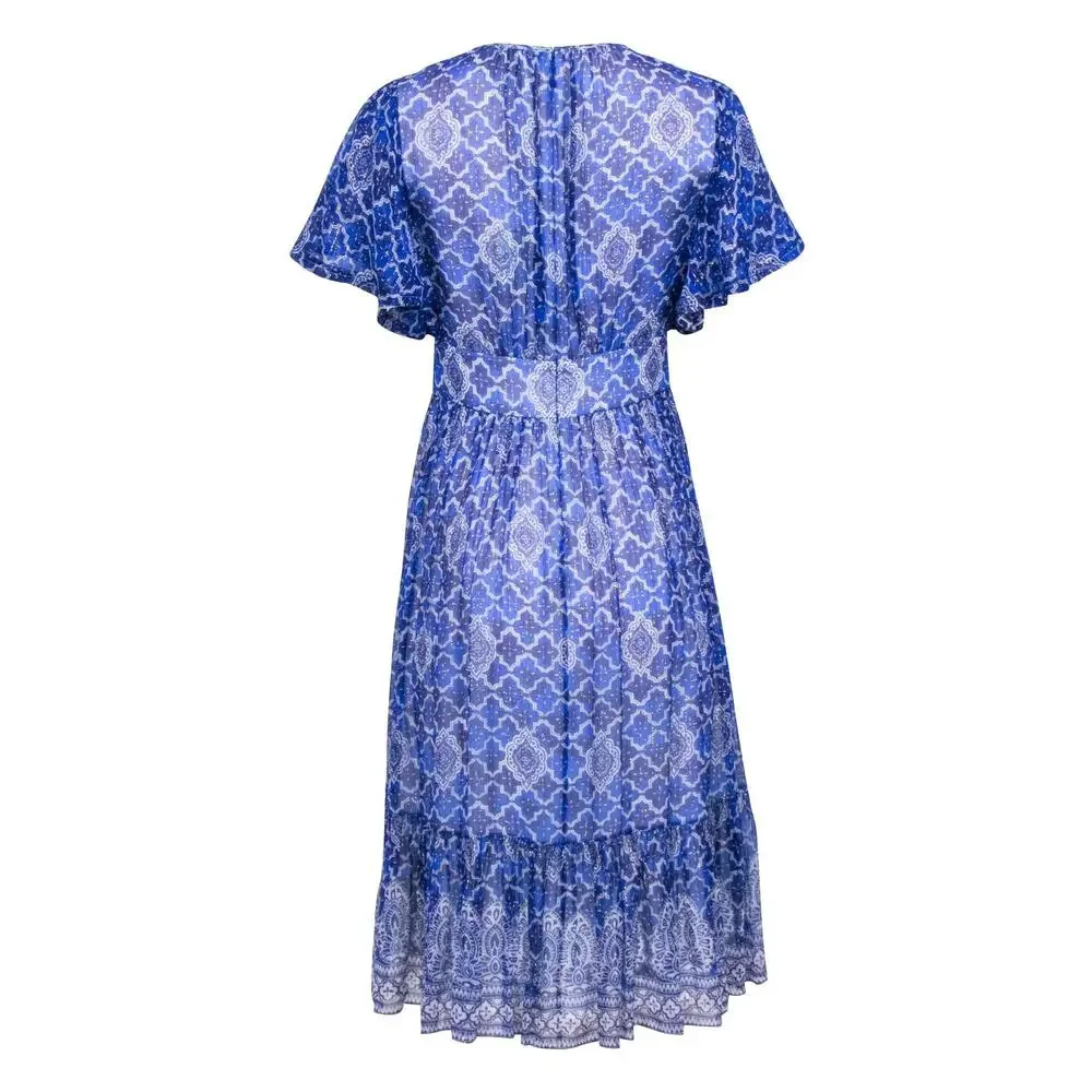 Kate Spade - Blue & Cream Print Dress the “Maddison Ave. Collection” Sz 2